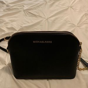 Michael Kors Crossbody black bag with gold accents